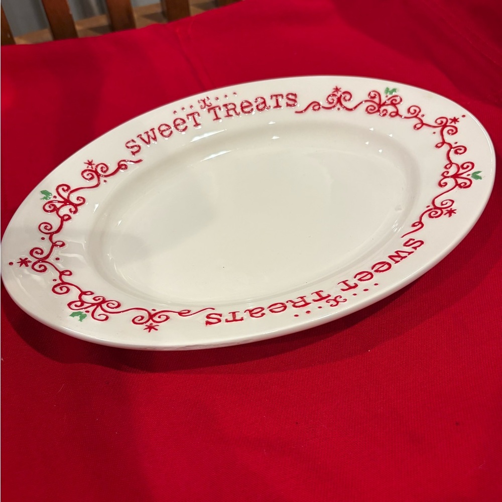 Sweet Treats White and Red Plates. Set of two beautiful pieces.